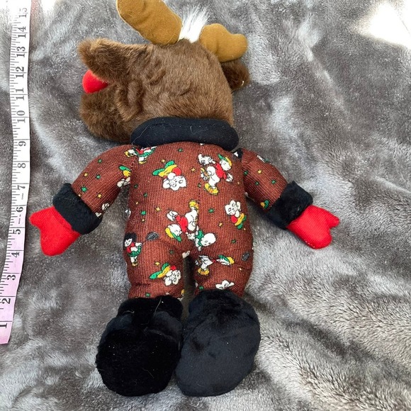 Rudolph Red Nosed Reindeer Plush w/ Pattern Body 15" Christmas Vtg Stuffed Toy - Picture 5 of 8